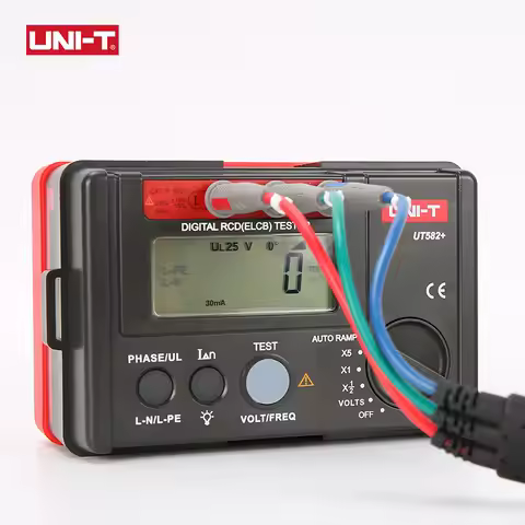 UNI-T UT582+ Digital RCD (ELCB) Tester AUTO RAMP Leakage Circuit Breaker Meter with Mis-Operation Bu