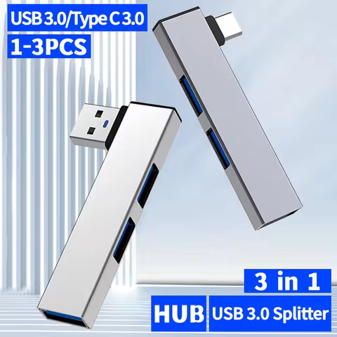 1-3PCS 3 in 1 USB HUB Type C HUB OTG USB 3.0/Type-C 3.0 To 3 USB USB Splitter Hub Speed 5.0Gbps 3 Po