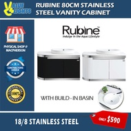 Rubine Giro 80cm Stainless Steel Vanity Cabinet 2 Doors with Build In Basin RBF-1685D2 - BK / WH