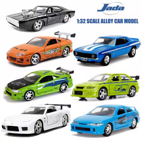 Jada Toys 1:32 Fast&Furious Alloy Car,Mitsubishi Lancer TOYATO Super Nissan Skyline GTR Jetta RX-7 C