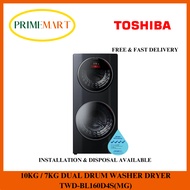 TOSHIBA TWD-BL160D4S(MG) 10KG / 7KG DUAL DRUM WASHER DRYER - 2 YEARS TOSHIBA WARRANTY + FREE DELIVER