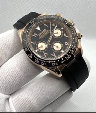 SEIKO MOD玫瑰金計時錶 黑色錶面