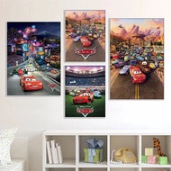 Disney Animation Cars Canvas Painting Car McQueen Posters and Prints Abstract Wall Art Pictures for 