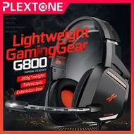 หูฟังสำหรับเล่นเกม PLEXTONE G800 ไฟ LED E-sports หูฟังแบบครอบหูพร้อมไมโครโฟน