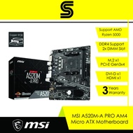 MSI A520M-A Pro AM4 Micro ATX Motherboard with Ryzen Processor Combo