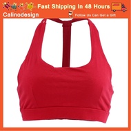 Calinodesign Red Cotton Breathable Comfortable Sports Bra Underwear for Woman