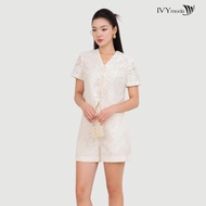 Lace High Blouse - Áo ren cổ V áo công sở nữ IVY moda MS 16T0253
