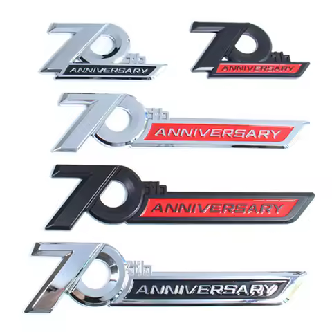 3d ABS Logo 70th Anniversary Emblem Car Fender Side Badge For 70TH Anniversary Sticker Accessories