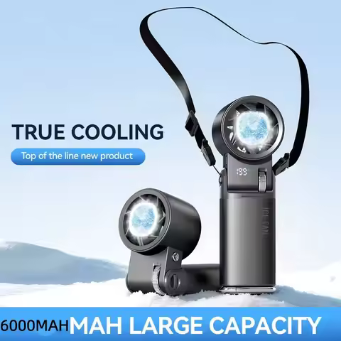 2026 6000mAh Semiconductor Refrigeration Mini Handheld Fan Turbine High-speed Violent Electric Fan F