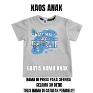 [FREE NAME] CHILDREN'S T-SHIRT GEDUNG SATE BANDUNG BOYS MATERIAL COTTON COMBED 30S AGE 1-10 YEARS