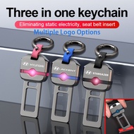 Hyundai Car anti-static keychain metal seat belt muffler multifunctional keychain i10 Kona Getz Acce