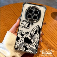 Cool Mountain Peak Plating Frame Phone Case For Redmi Turbo 5 Max 4 Pro 3 Redmi 10 9 Prime 9C 9A 9T 