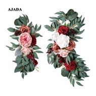 [ Artificial Flowers Swag Silk Flowers Green Leaves Wedding Arch Rose Wreath for Reception