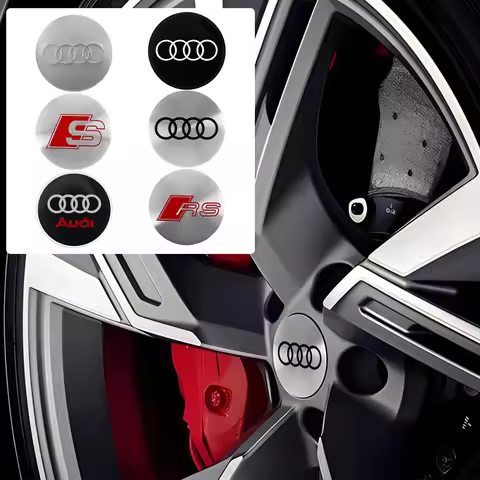 56/60/65mm Aluminum Metal Car Wheel Hub Cap Badge Sticker For Audi A3 A4 A5 A6 A7 A1 A2 Q3 Q4 Q5 Q7 