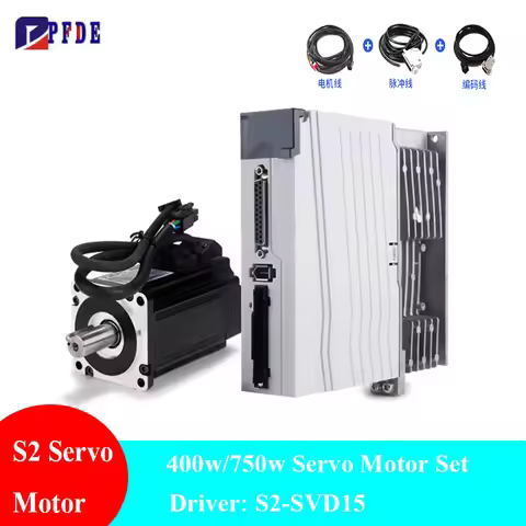 Magnetic Or Optical Encoder S2-SVD15 Driver with AC 220V 400W 750W Servo Motor 1.27N.M/ 2.39N.m 3000