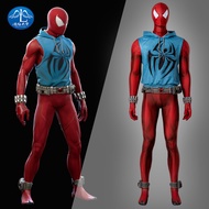 0424-MW Marvel Movie Characters Cosplay Fancy Dress Party Spider-Man Vertical Universe Scarlet Spider-Man Jumpsuit Tight Clothes Men's Halloween Costume Halloween Costume