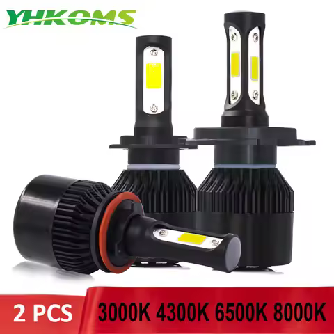YHKOMS 2 Pcs 72W 8000LM 3000K 4300K 6500K 8000K H4 H7 H1 LED Car Headlight H8 H9 H11 9005 HB3 9006 H