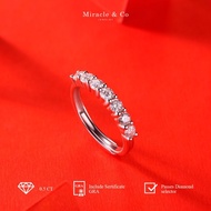 R02070 Seven Diamond Row Moissanite Diamond Ring Silver 925 Moissanite