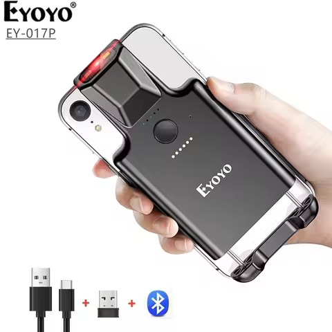 Eyoyo 2D Phone Back Clip Bluetooth Barcode Scanner Portable Barcode Reader Data Matrix Code 1D 2D QR