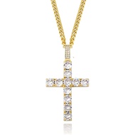 TOPGRILLZ Cross Necklace for Men Gold Necklace for Women Gold Heart Cross Jewelry 14K Silver Plated 