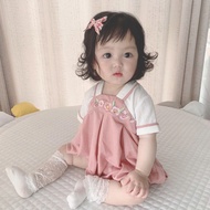 Baby Summer One-piece Hanfu Baby Girl Chinese Style Short-sleeved Cheongsam Hanyi Full Moon One Hundred Days Newborn Clothes