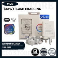 VIVO 33W Fast Charger Flash Charger 2.0 Adapter With TYPE-C Usb Data Cable For V20/X50/V21E/X60