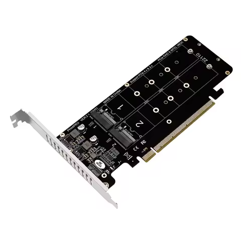 PCI-E4.0 X16 to M2 Riser Bifurcation 4-Bay Raid Controller 14000Mb/S for 2240 2260 2280 22110 SSD NV
