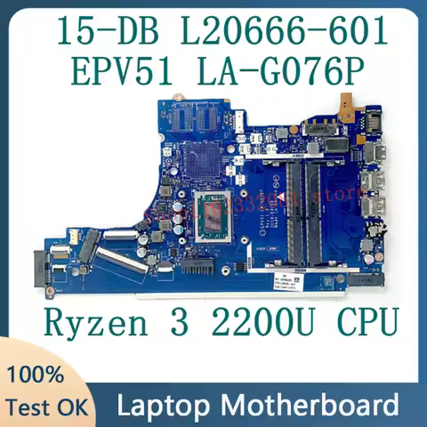 For HP 15-DB 15-DX 255 G7 L20666-601 L20666-001 Mainboard Laptop Motherboard EPV51 LA-G076P With Ryz