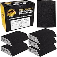 Dura-Gold 80 Grit 4-Sided Hand Sanding Block Sponges with Angled Edge, Box of 6 - Performance Flex 3