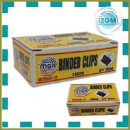 ✙ ☜ ∏ MGK BINDER CLIPS, COLOR: BLACK, 12 PCS/BOX