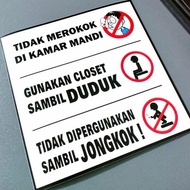 Stiker Gunakan Closet Dilarang Jongkok Tidak Merokok Stickers 10 X 10