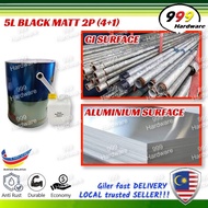 999 5L BLACK MATT 2P (4+1) / 2P BM PAINT / WROUGHT IRON BLACK MATT / CAT MINYAK / HITAM MATI / PAGAR BESI GRILL