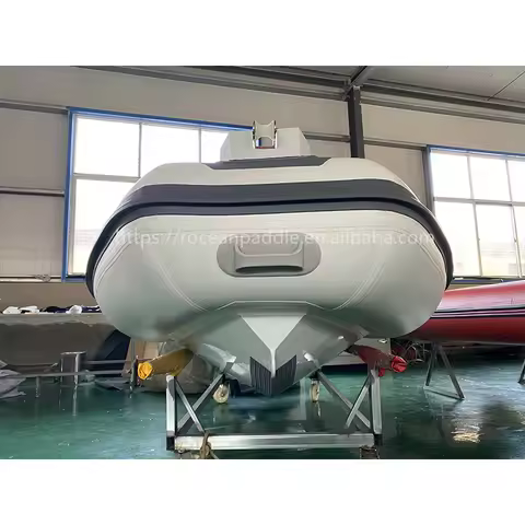 13ft 390cm Aluminum Hull RIB Rescue Boat PVC Hypalon Inflatable Rigid Rowing Boat