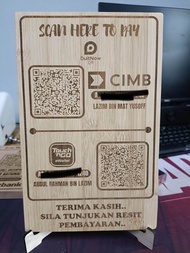 DuitNow QR Code Laser Engraved included Stand