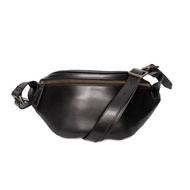 【聖誕節禮物】真皮隨行斜跨側背包-經典黑 男