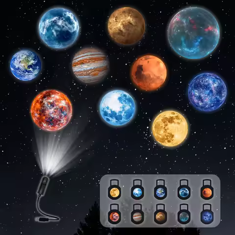 USB planet projector light, 10 planet projections, photo background decoration light, planet atmosph