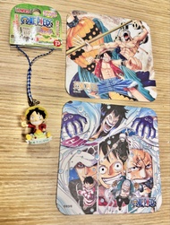 海賊王 路飛 札幌限定 掛飾/吊飾 + 杯墊2張 One Piece Luffy Charm + 2 Coasters