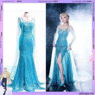 Hot Blue Bling Frozen Elsa Queen Adult Women Party Costume Elsa Dresses