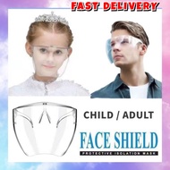 Child Adult Shield Full Face Transparent Shield Splash Fog Protective Mask Acrylic Virus Glasses Shield Safety Kids