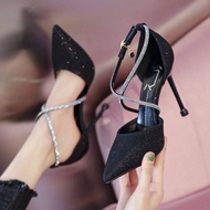 Dép Đế Cao Giay Cao Got Nữ Kiểu Mới 2022 Sang Chảnh Giày Cao Gót Nữ Mũi Nhọn 7P Giày Sục 5Phân Nữ Dé