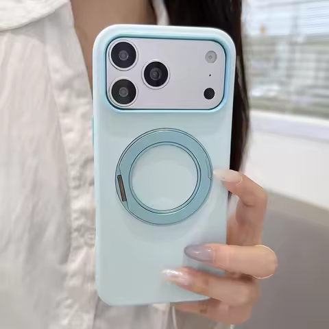 Liquid Silicone Magnetic Stand Phone Case for iPhone 18 17 Pro Max 18Pro Shockproof Bracket Cases fo