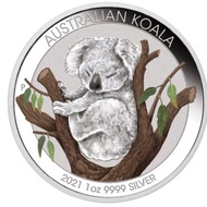 Silver Color Australia Koala 2021 1 oz silver coin limited edition