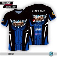 DJ Esports Baju Jersey Gaming Anak dan Dewasa ML/Mobile Legends Gratis Ganti Nama dan Logo Full Prin