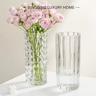 Large size cylindrical glass vase