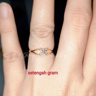 LQ270 cincin emas muda setengah gram UK 6-10