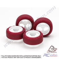 Tamiya #95634 - Low Friction Small Dia. Narrow Tires (24mm) & 3-Spoke Wheels [95634]