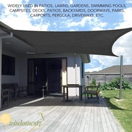 WISDOM Sun Shade Sail, Gray quadrilateral shape Anti-ultraviolet function Outdoor Shade Cloth, 2* Du