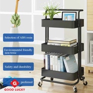 GL_TR-P02 3 Tier Multifunction Storage Trolley Rack Office Shelves Home Kitchen Rack With Wheel