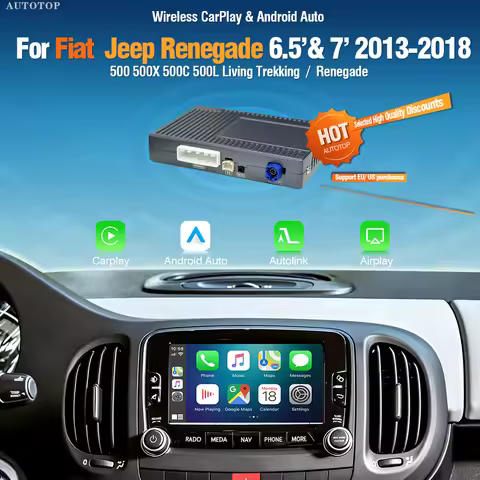 AUTOTOP Wireless CarPlay Android Auto Car Upgrade Decoder For Fiat Jeep Renegade 500 500X 500C 500L 