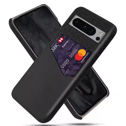 Credit Card Case Soft Cloth Fabric Cover for Google Pixel 8 Pro, 7, 6, 5, 4, 3, 2, 3A, XL, 4A, 5A, 5